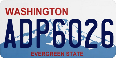 WA license plate ADP6026