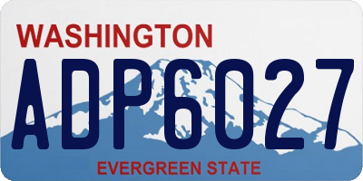 WA license plate ADP6027