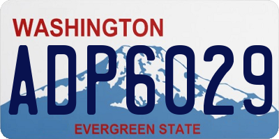 WA license plate ADP6029