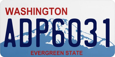 WA license plate ADP6031
