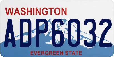 WA license plate ADP6032