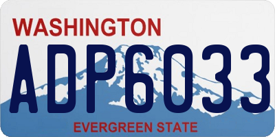 WA license plate ADP6033