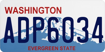 WA license plate ADP6034