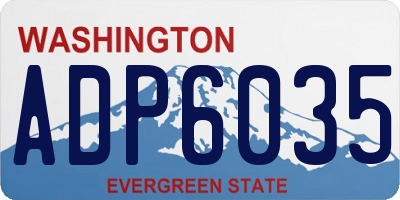WA license plate ADP6035