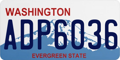 WA license plate ADP6036