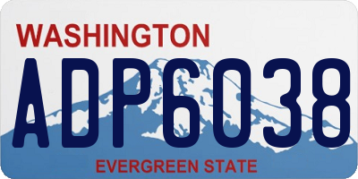 WA license plate ADP6038