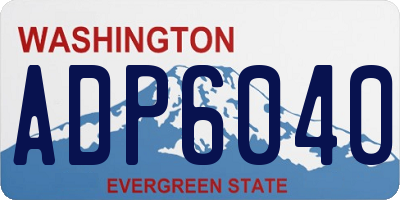 WA license plate ADP6040