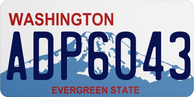 WA license plate ADP6043