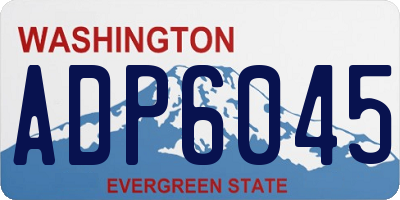 WA license plate ADP6045