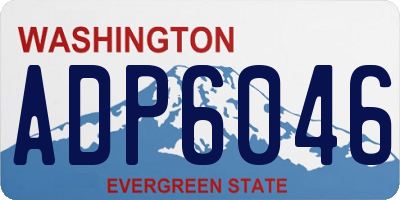 WA license plate ADP6046