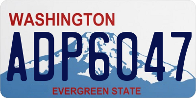 WA license plate ADP6047