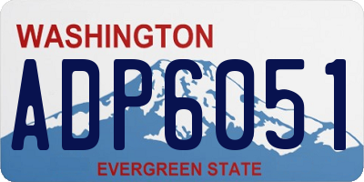 WA license plate ADP6051