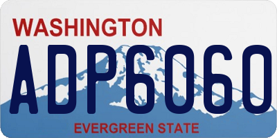WA license plate ADP6060