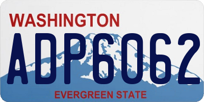 WA license plate ADP6062