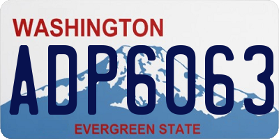 WA license plate ADP6063