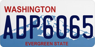 WA license plate ADP6065