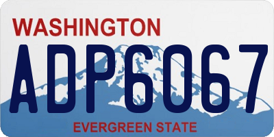 WA license plate ADP6067