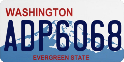 WA license plate ADP6068