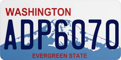 WA license plate ADP6070