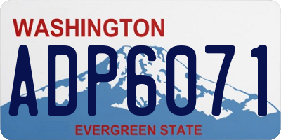 WA license plate ADP6071