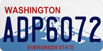 WA license plate ADP6072