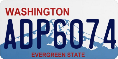 WA license plate ADP6074