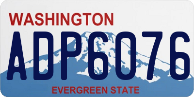 WA license plate ADP6076