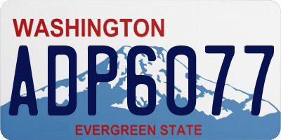 WA license plate ADP6077