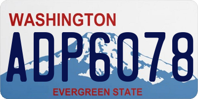 WA license plate ADP6078