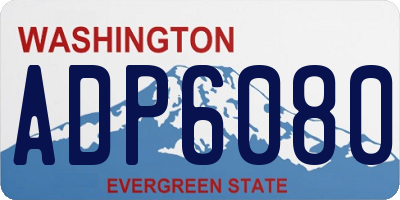 WA license plate ADP6080