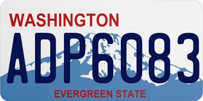 WA license plate ADP6083