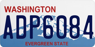 WA license plate ADP6084