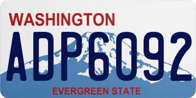 WA license plate ADP6092