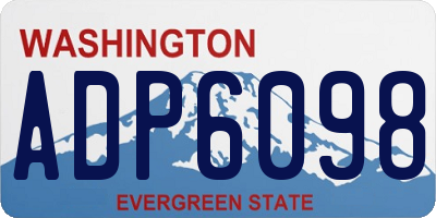 WA license plate ADP6098