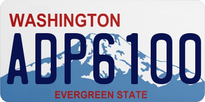 WA license plate ADP6100