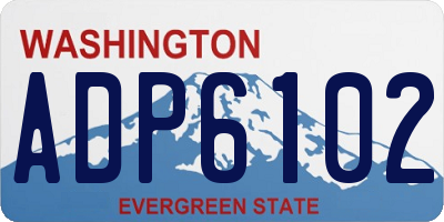 WA license plate ADP6102