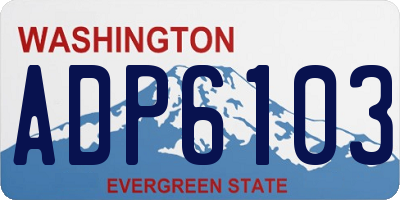 WA license plate ADP6103