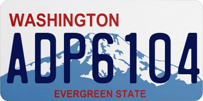 WA license plate ADP6104