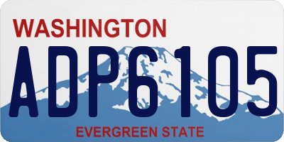 WA license plate ADP6105