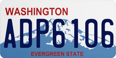 WA license plate ADP6106