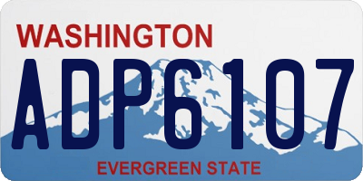 WA license plate ADP6107