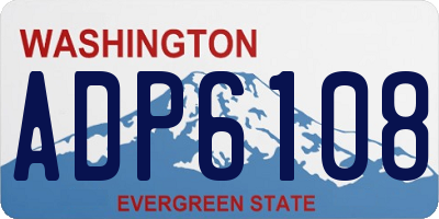 WA license plate ADP6108