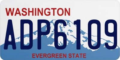 WA license plate ADP6109