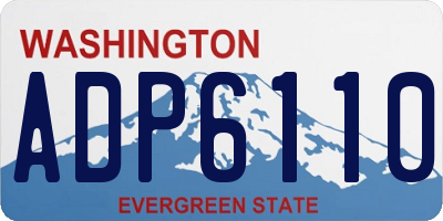WA license plate ADP6110