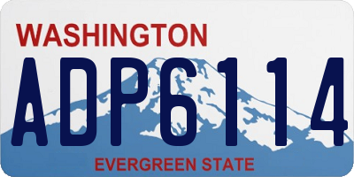 WA license plate ADP6114