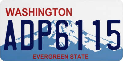 WA license plate ADP6115