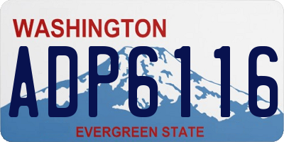 WA license plate ADP6116