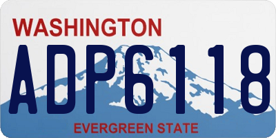 WA license plate ADP6118