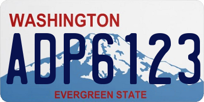 WA license plate ADP6123