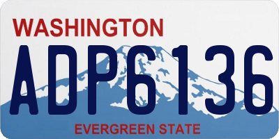 WA license plate ADP6136